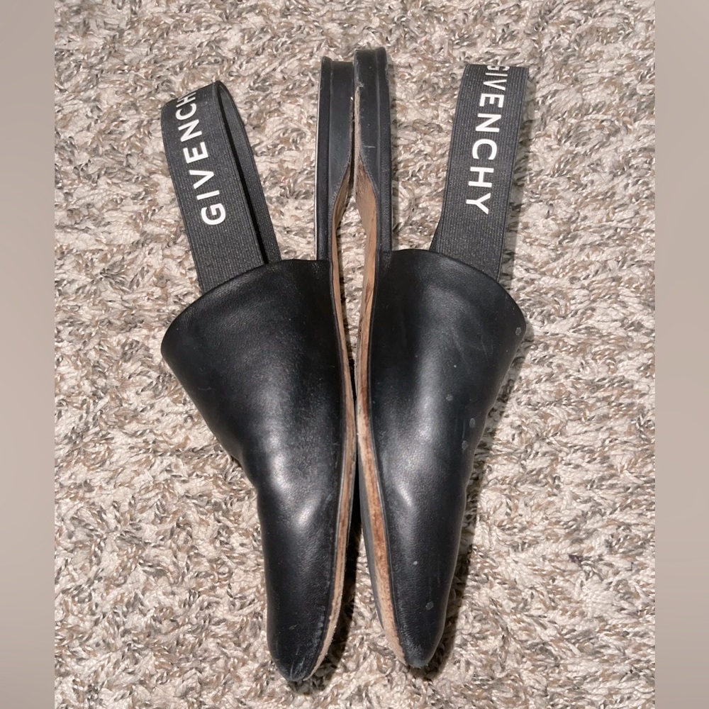 Womens Black Givenchy sling back sandals/flats sz 38.5